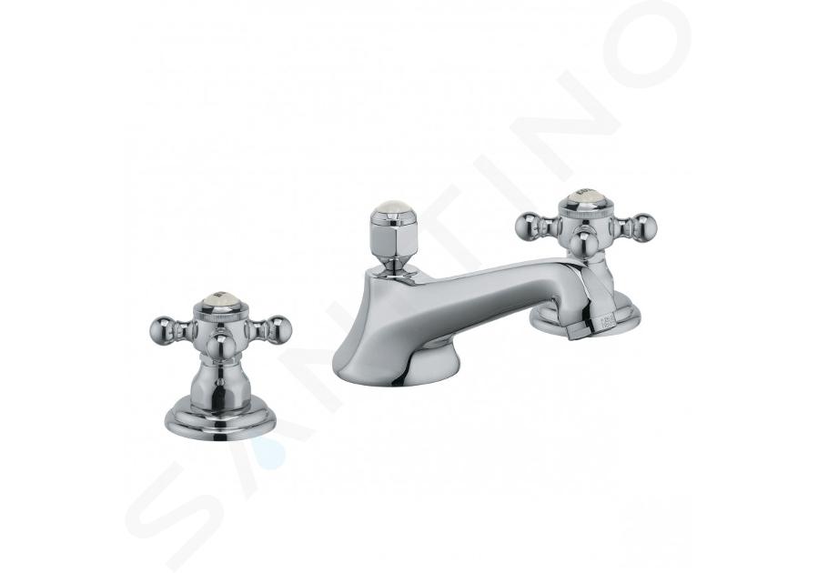 Kludi Adlon - Grifo de lavabo, 3 orificios, con desagüe, cromo 510460520