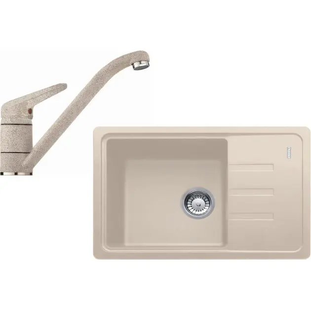 Franke Sets - Küchenset G117, Fragranitspüle BSG 611-62, Sahara + Armatur FC 9541.082, Sahara 114.0440.700