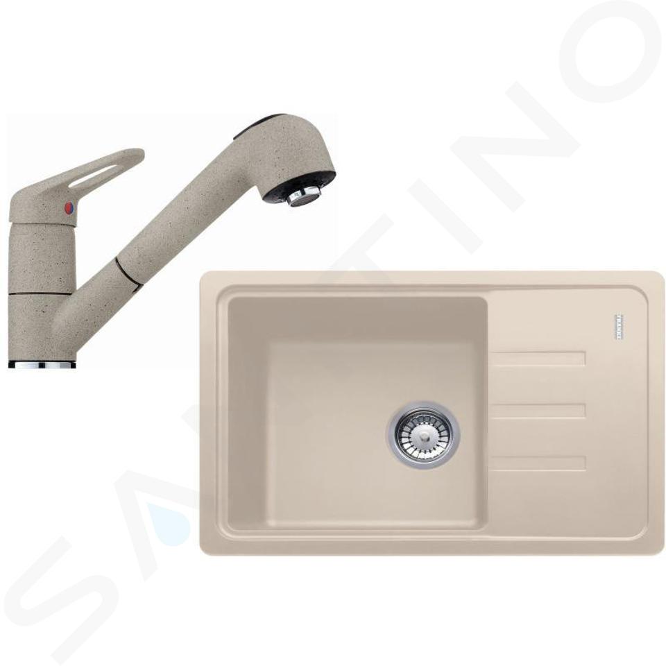 Franke Seturi - Set bucătărie G118, chiuvetă fragranite BSG 611-62 + baterie FC 9547.082, sahara 114.0440.848