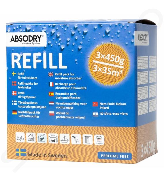 Everbrand Sweden Absodry - Rezerva pentru dezumidificator Absodry, 3x450 g 205-AD