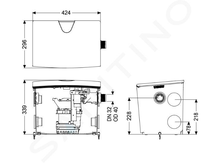 Kessel Accessori - Impianto di sollevamento Minilift S GTF 500, bianco  28562