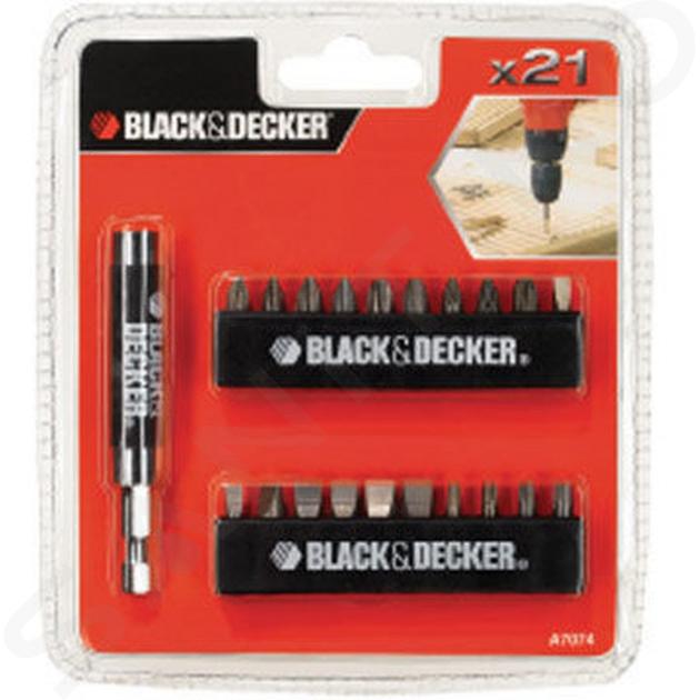 BLACK+DECKER Accesorios - Juego de puntas de 21 piezas, con portapuntas A7074-XJ