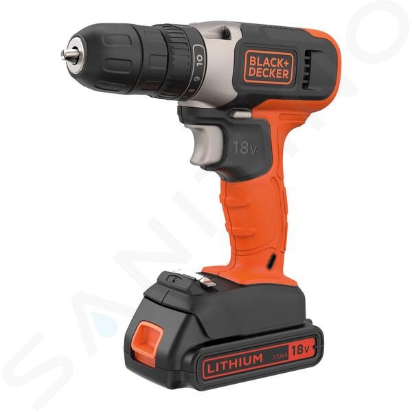 BLACK+DECKER Accessori - Trapano a batteria 18V, 1x batteria 1,5 Ah,  caricabatterie BCD001C1-QW