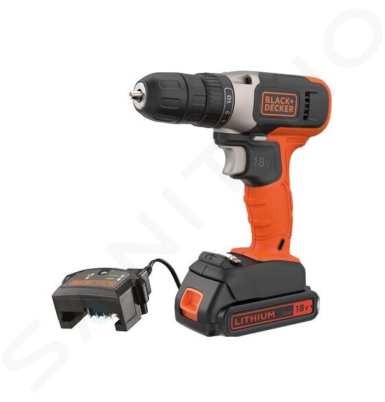 BLACK+DECKER Werkzeug - 18V Akku-Bohrmaschine, 1x 1,5 Ah Akku, Ladegerät BCD001C1-QW