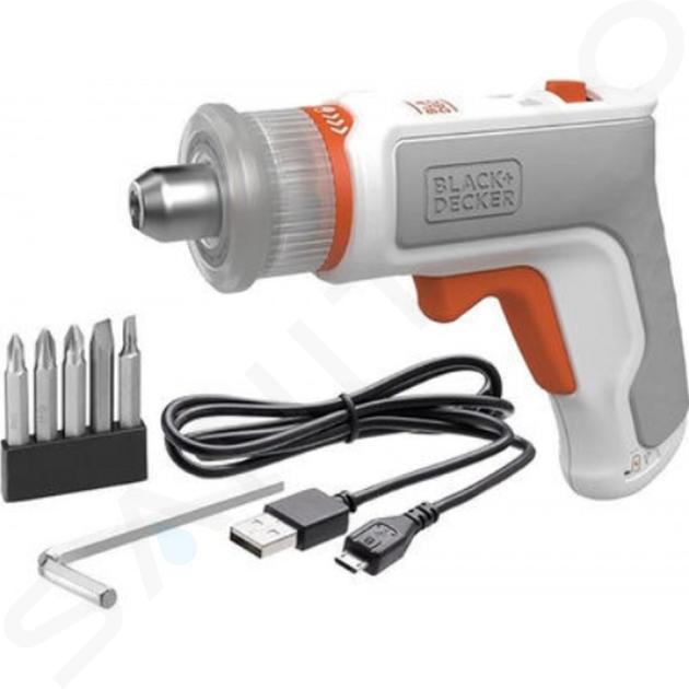 BLACK+DECKER Náradie - 3,6 V AKU skrutkovač, USB kábel BCRTA01-XJ