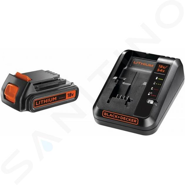 BLACK+DECKER Accessoires - Set van 2 A lader en 1x 18 V Li-Ion 2,0 Ah accu BDC2A20-QW