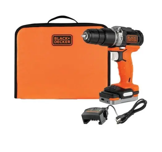 BLACK+DECKER - Taladro percutor AKU 12V, con bolsa, 1 batería 1,5 Ah Li-Ion, cargador BDCHD12S1-XJ