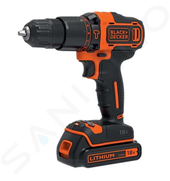 BLACK+DECKER Werkzeug - 18V Akku-Schlagbohrmaschine, 1x 1,5 Ah Li-Ion Akku, Ladegerät BDCHD18-QW