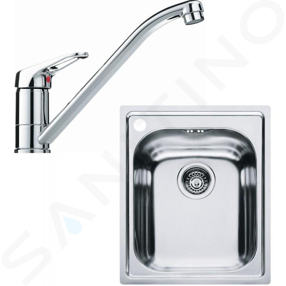 Franke Seturi - Set de bucătărie N61, chiuvetă din inox AMX 610 + baterie FC 9541.031, crom 101.0441.395