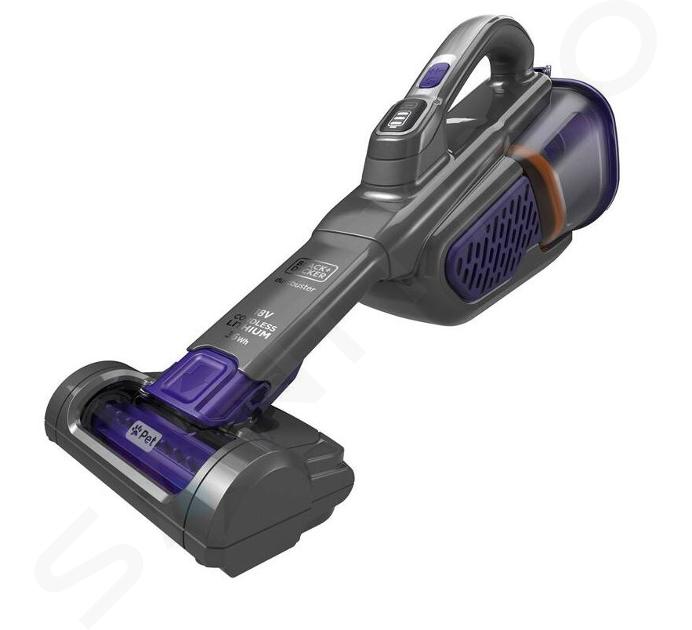 BLACK+DECKER Nettoyage - Aspirateur à main sans fil 18V, station de charge, titane/violet BHHV520BFP-QW