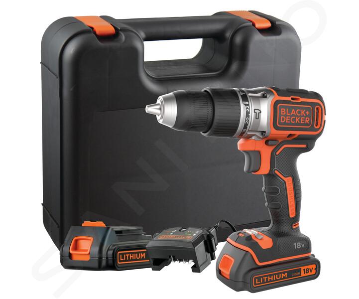 BLACK+DECKER Werkzeug - 18V Akku-Schlagbohrmaschine, 1x 1,5 Ah Li-Ion Akku, Ladegerät BL188K-QW