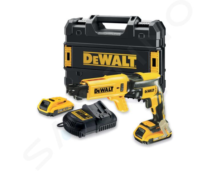 DeWALT Nářadí - 18V AKU sádrokartonářský šroubovák s podavačem vrutů, 2x aku 2,0 Ah XR, nabíječka DCF620D2K