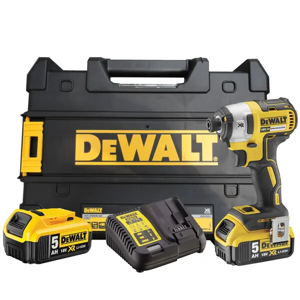 E-shop DeWALT - 18V AKU rázový uťahovač, 2x aku 5,0 Ah XR, nabíjačka DCF887P2
