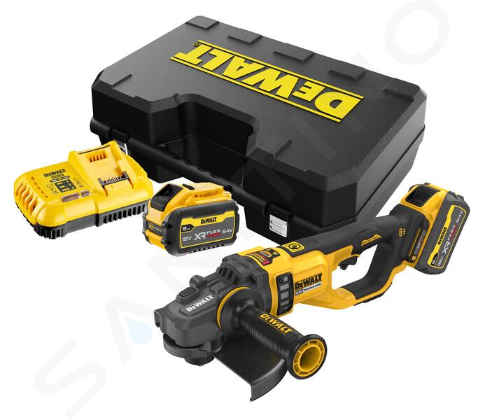 DeWALT Unelte - Polizor unghiular 230 mm pe acumulator 54V, 2x baterie 9,0 Ah FLEXVOLT, încărcător DCG460X2