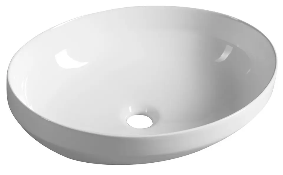 Aqualine - Умивалник за монтаж върху плот, 51x37 см, без преливник, бял 50361