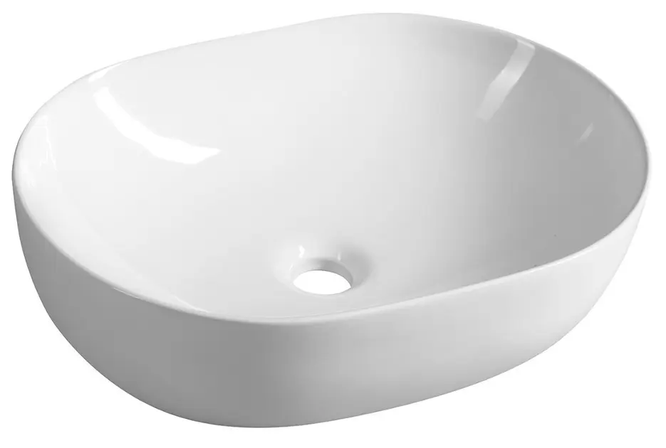 Aqualine - Vask til bordplade, 49 x 36 cm, uden overløb, hvid CA490