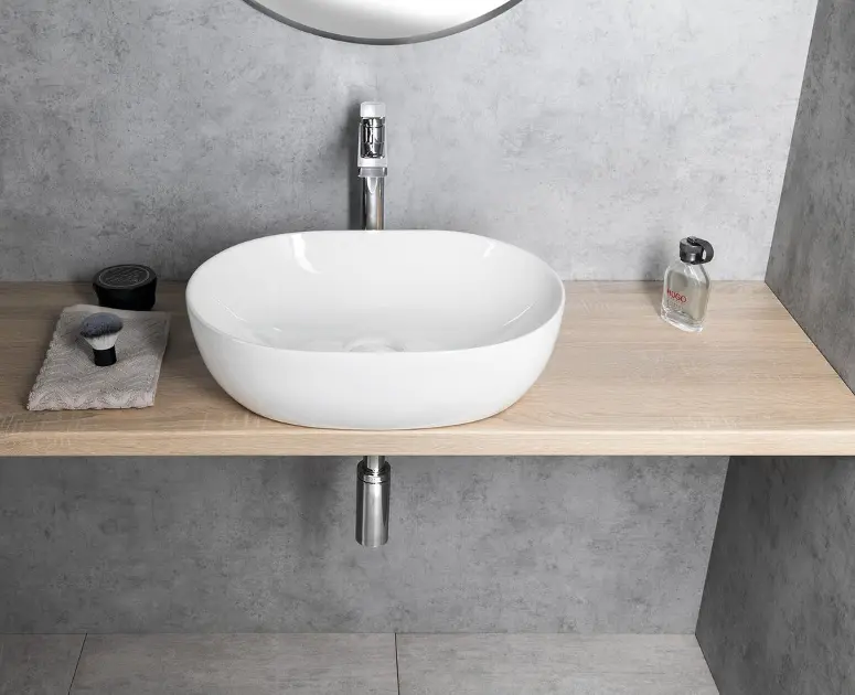 Aqualine Lavabos - Vasque à Poser, 46x34 Cm, Sans Trop-plein, Blanc