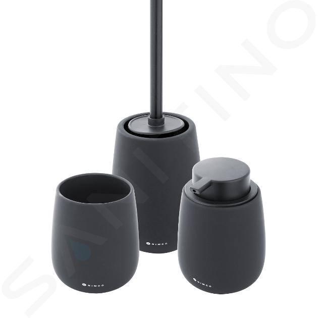 Nimco Tabo - Set di accessori da bagno, nero TA SET-90