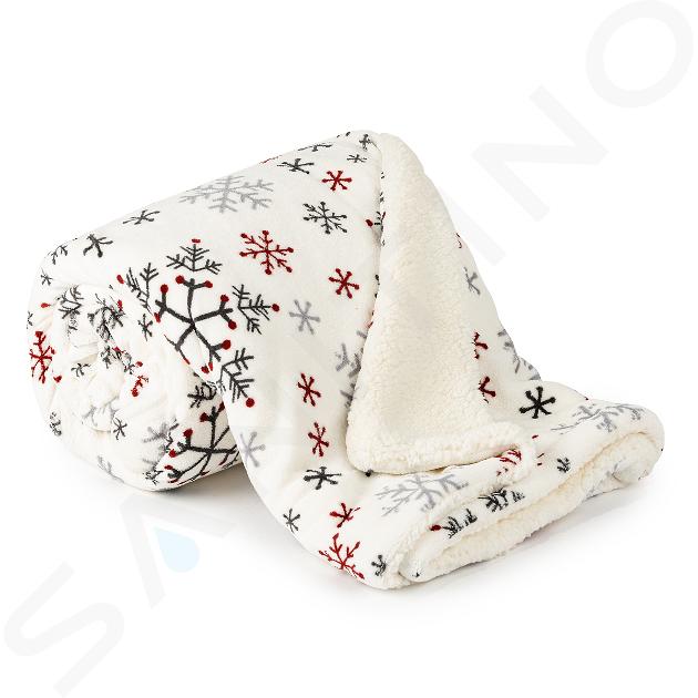 4home Bytový textil - Deka 200x150 cm, Snowflakes/biela 225008