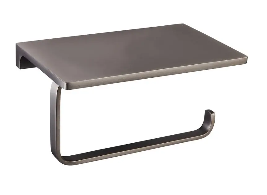 RAV Slezák Nil - Držák toaletního papíru s poličkou, metal grey NLA0403MG