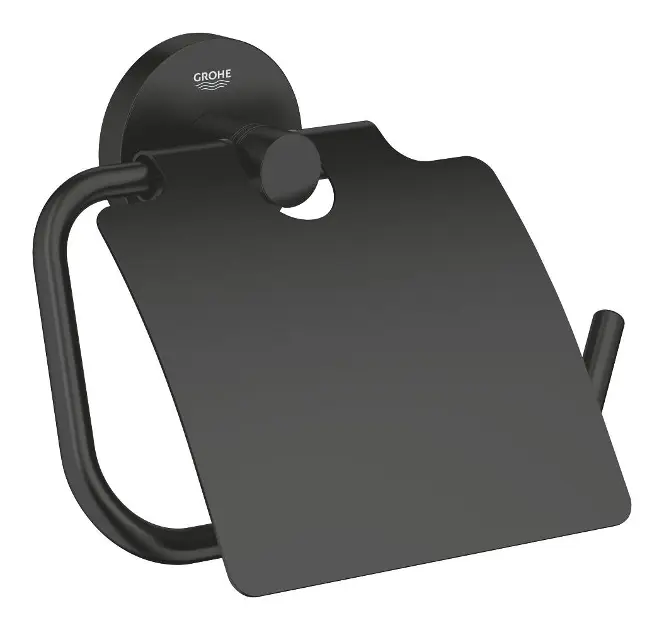Grohe Essentials - Držač toaletnog papira s poklopcem, mat crna 1024652430