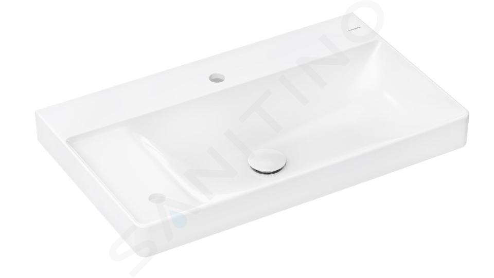 Hansgrohe Xelu Q - Lavabo 80x48 cm, sin rebosadero, 2 agujeros para grifo, SmartClean, blanco 61031450