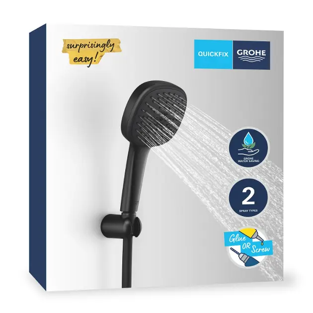 Grohe Vitalio Universal wand aansluitbocht met handdouchehouder mat-zwart 269622431