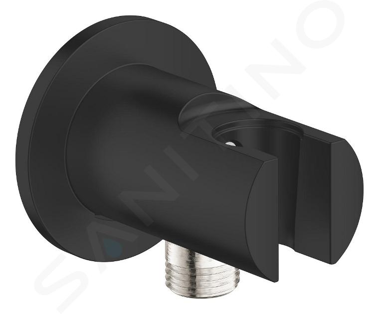 Grohe Vitalio Universal - Codo de pared con soporte, negro mate 269622431