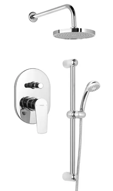 Aqualine Lotta - Duschset mit Unterputzarmatur, für 2 Verbraucher, Chrom LT744