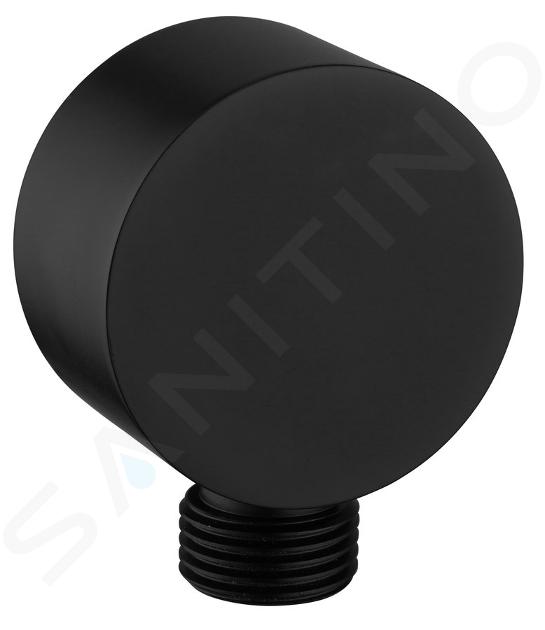 Aqualine Accesorios - Codo de pared, negro mate SC371B