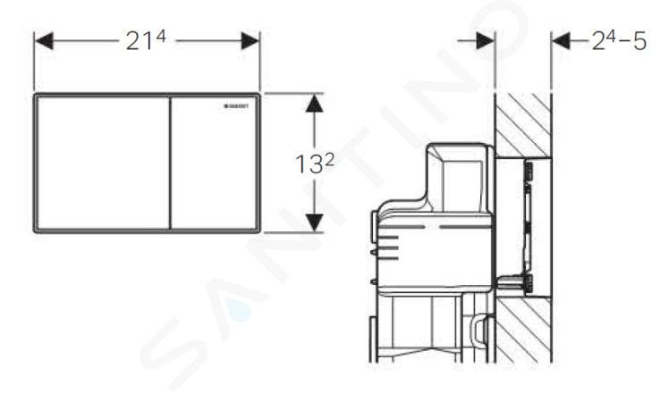 Placca di comando Sigma60 a filo parete vetro bianco 115.640.SI.1 – Geberit  – Russo Angelo snc