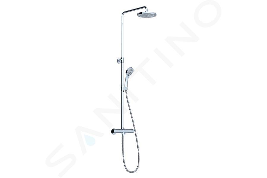 Ravak Termo - Set de douche avec thermostat, 200 mm, 5 jets, chrome X070058