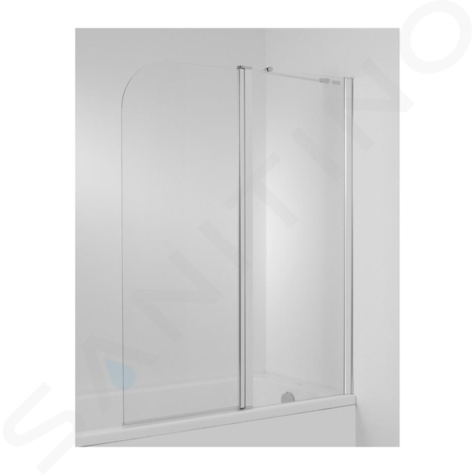 Jika Cubito - Vanová zástěna dvojdílná,1400x1150 mm, levá, stříbrná/transparentní sklo H2564260026681