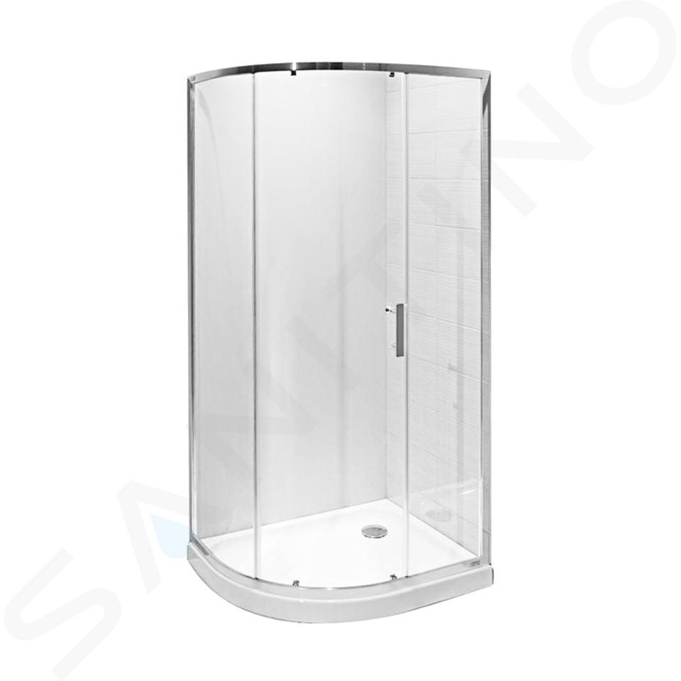 Jika Tigo - Douchehoek 78x98 cm, Jika Perla Glas, zilver/transparant glas H2512110026681