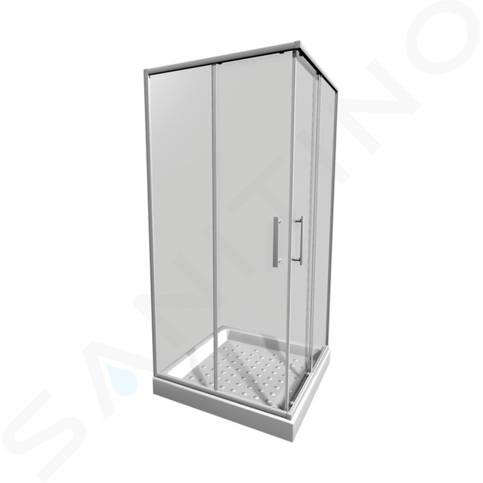 Jika Lyra plus - Douchehoek 88-90x88-90 cm, wit/helder glas H2513820006681