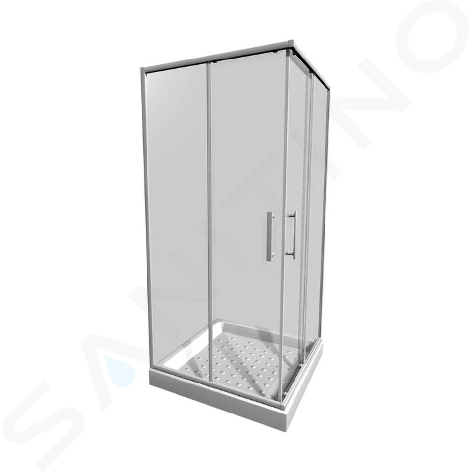 Jika Lyra plus - Douchehoek 78-80x78-80 cm, wit/helder glas H2513810006651