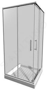 Jika Lyra plus - Douchehoek 78-80x78-80 cm, wit/helder glas H2513810006681