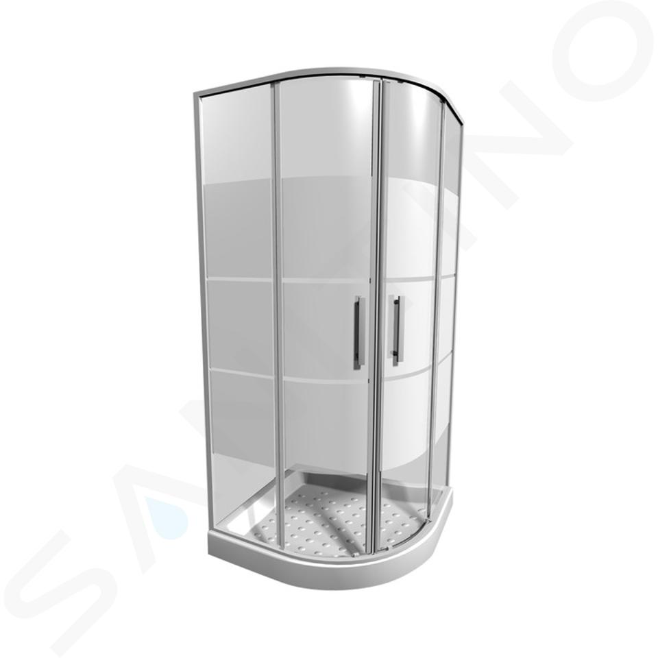 Jika Lyra plus - Douchehoek 80x80 cm, Jika Perla Glas, wit/glas Stripy Glass H2533810006651