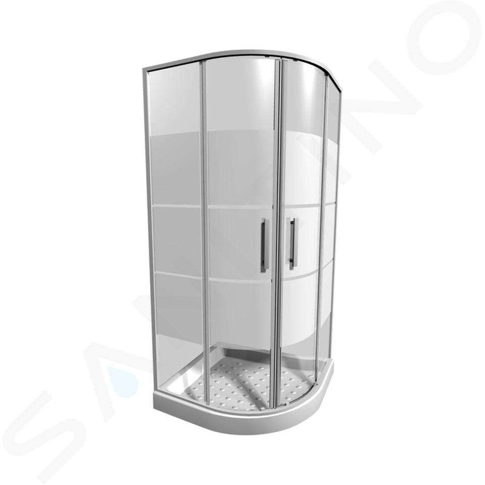 Jika Lyra plus - Cabina doccia 800x800 mm, Jika Perla Glass, bianco/vetro Stripy Glass H2533810006651