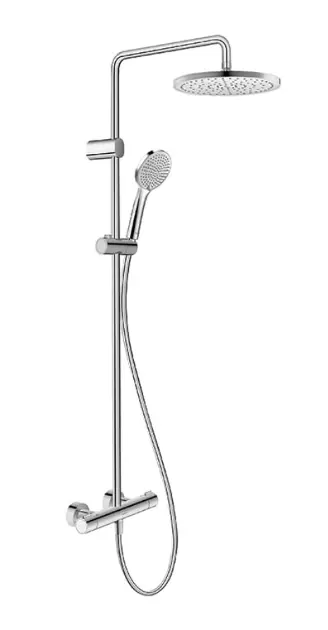 Duravit Sprchy - Sprchový set s termostatem, průměr 25 cm, 3 proudy, chrom TH4282008010