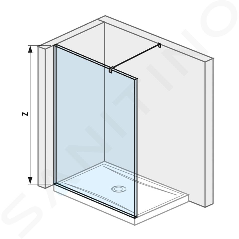 Jika Pure - Glazen zijwand, 130x200 cm, met Jika Perla Glass afwerking H2674240026681
