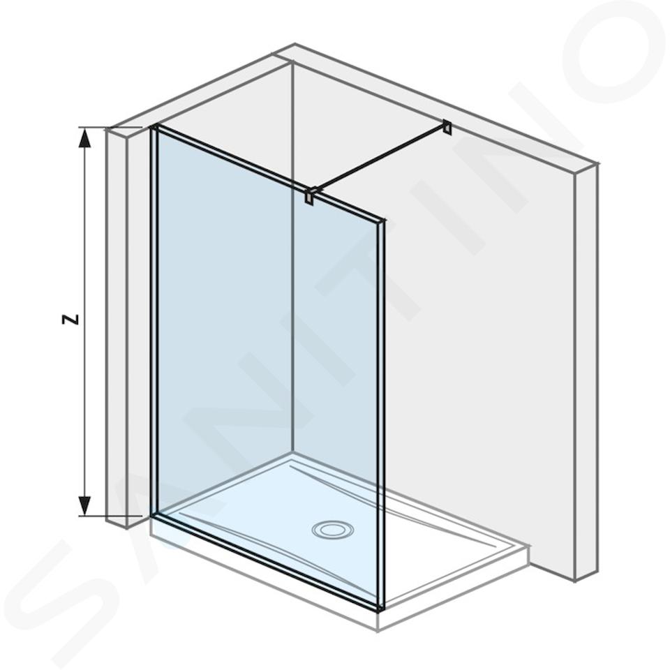 Jika Pure - Seitenwand aus Glas, 130x200 cm, mit Jika Perla Glass Oberflächenbehandlung H2674240026681