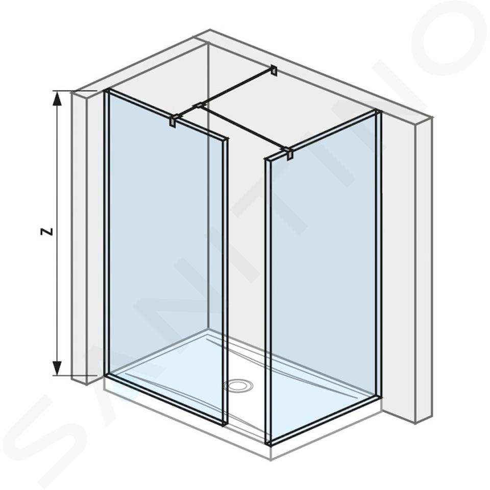 Jika Pure - Walk In pe colț, 2 pereți 684x2000 mm și 784x2000 mm, cu finisaj Jika Perla Glass H2684230026681