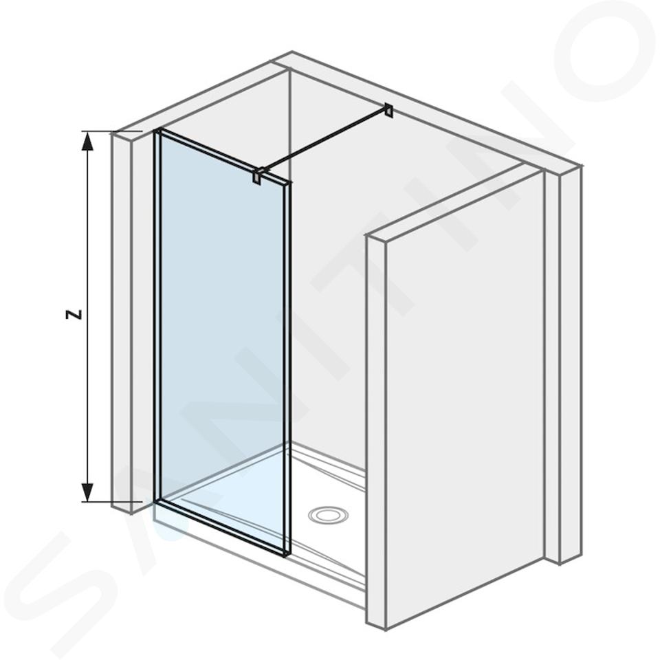 Jika Pure - Perete de duș 700 mm, Jika Perla Glass, sticlă transparentă H2674290026681