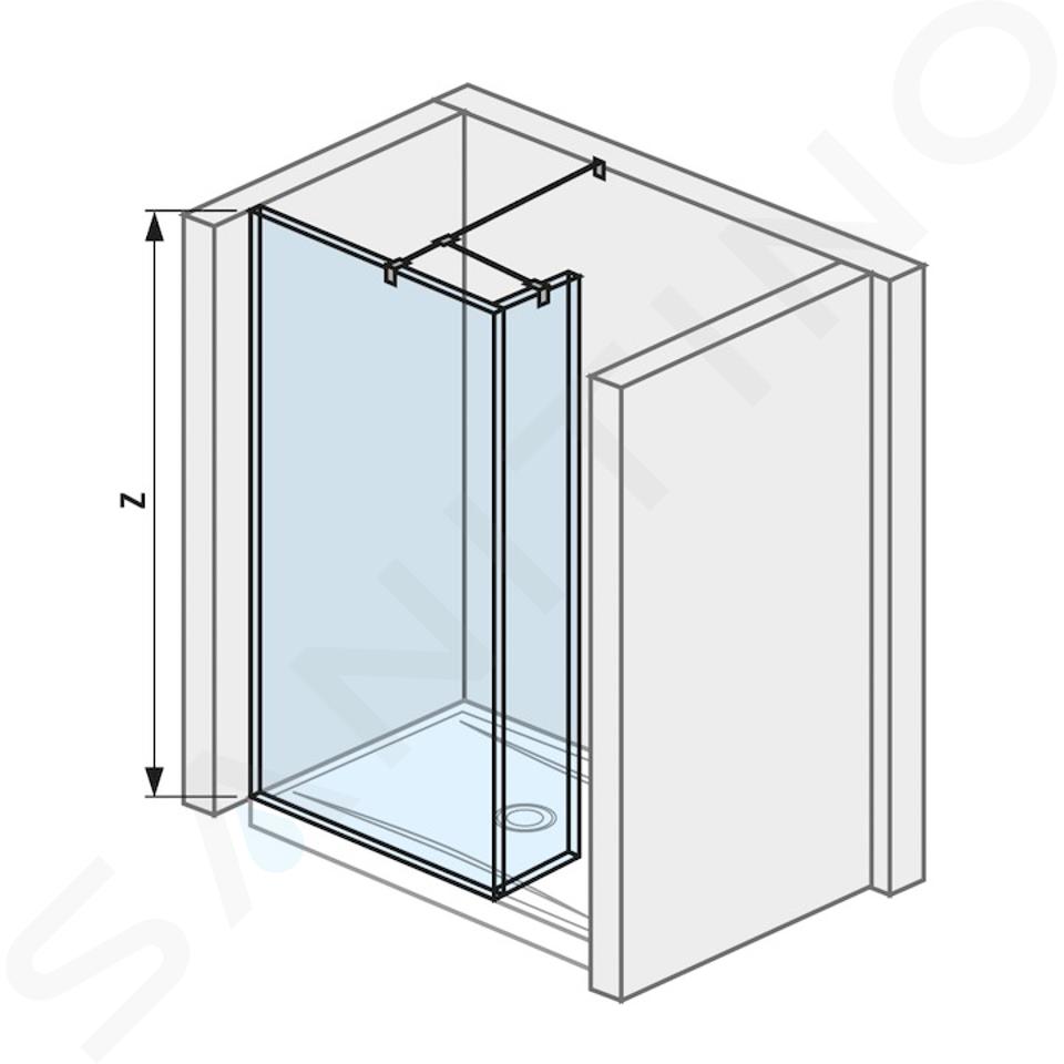 Jika Pure - Douchewand in twee delen 70x20 cm, Jika Perla Glass, helder glas H2684210026681