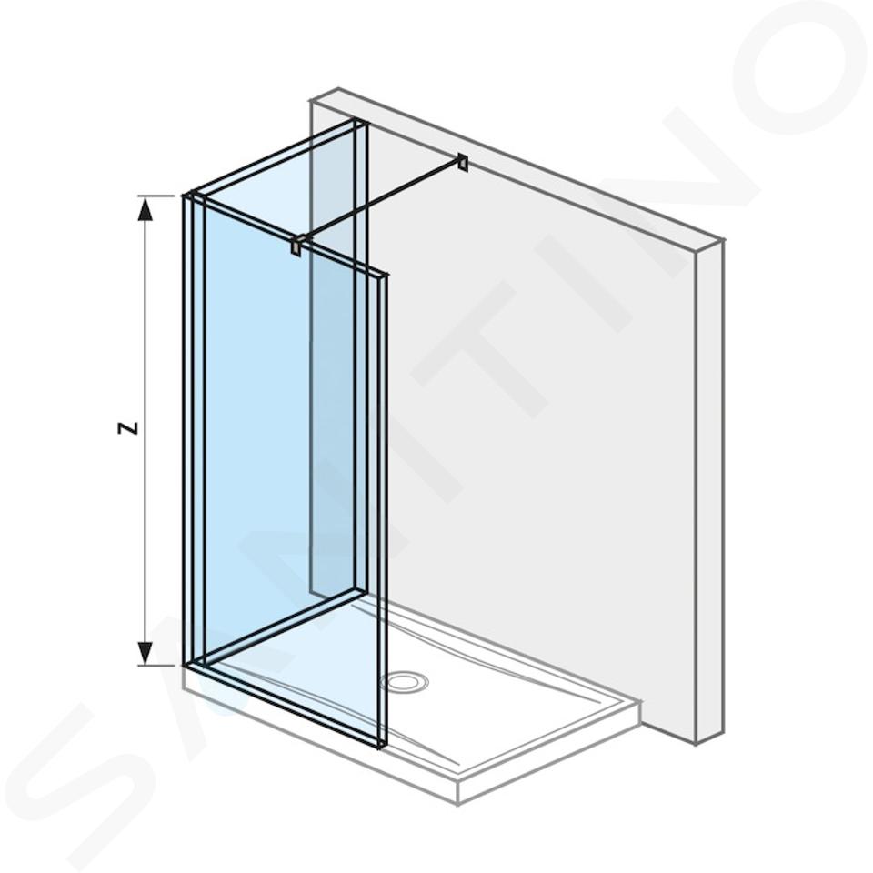 Jika Pure - Parete doccia Walk in L a due pezzi 120x90 cm, Jika Perla Glass, vetro trasparente H2694220026681