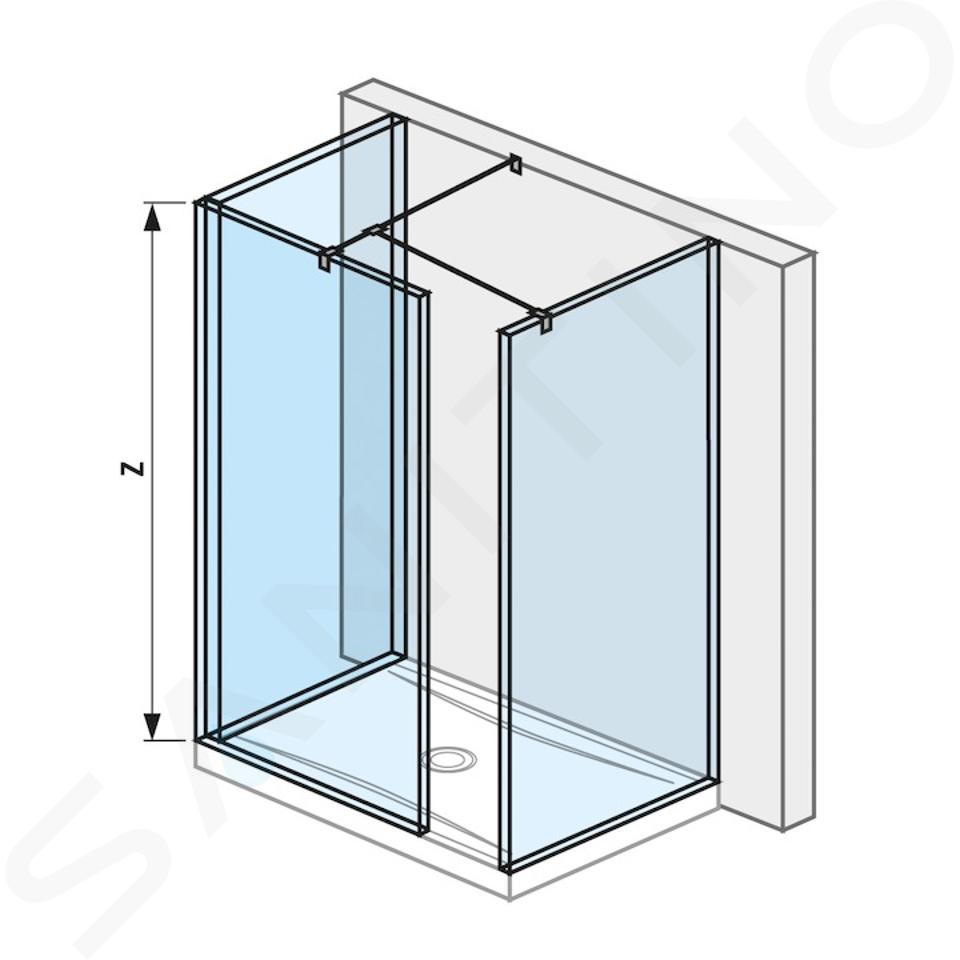 Jika Pure - Walk in 80x90 cm na sprchovú vaničku 140 cmx90 cm, s úpravou Jika Perla Glass, 90cm x20cm x200 cm H2694200026681