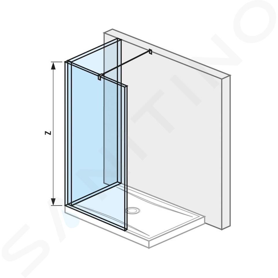 Jika Pure - Sprchová stěna Walk in L dvoudílná 1200x800 mm, Jika Perla Glass, čiré sklo H2694210026681