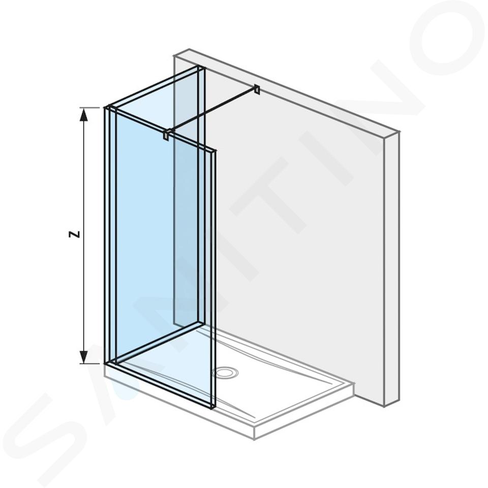 Jika Pure - Sklenená stena L 140 cmx90 cm na sprchovú vaničku 140 cmx90 cm, s úpravou Jika Perla Glass, 140cm x20cm x200 cm H2694260026681