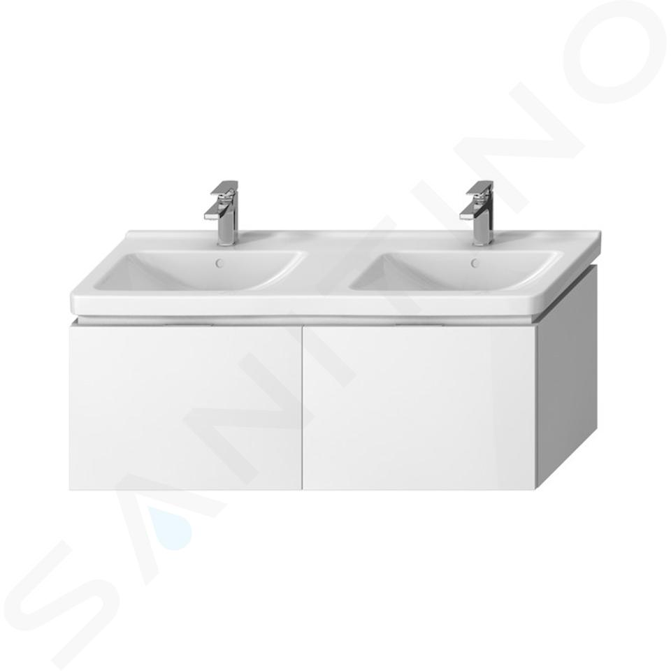 Jika Cubito - Armario bajo lavabo doble, 1280x480 mm, blanco